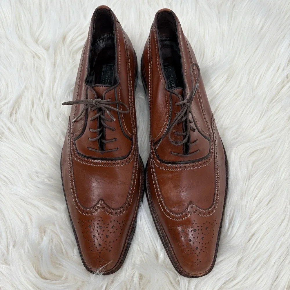A. Testoni Black Label Oxfords Brogues U.S. Size 10 Made‎ In Italy